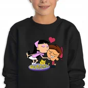 Bluzy dla dziewczynek - Bluza Dziecięca Czarna Trixie&Timmy Wróżkowie Chrzestni Wz -116 Cm (5-6) - miniaturka - grafika 1