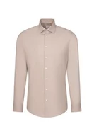 Koszule męskie - Seidensticker Męska koszula biznesowa – slim fit – łatwa do prasowania – kołnierz Kent – długi rękaw – 100% bawełna, Sand, 40 - miniaturka - grafika 1