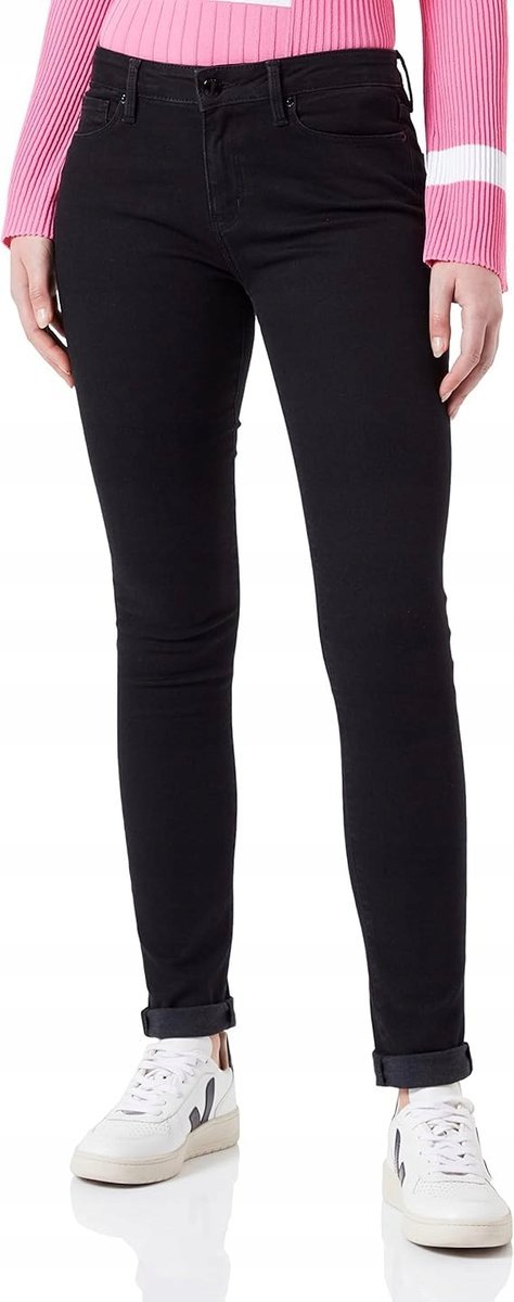 LOVE MOSCHINO CZARNE JEANSY RURKI Z ŚREDNIM STANEM NA CO DZIEŃ 29 7CA