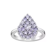 Pierścionki - Srebrny pierścionek z tanzanitami - Europa 19, US 9 - miniaturka - grafika 1