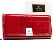 Portfele - Pojemny damski portfel skórzany czerwony Rovicky - miniaturka - grafika 1