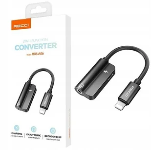PRZEJŚCIÓWKA ADAPTER 3,5MM AUDIO SŁUCHAWEK AUX + LIGHTNING DO IPHONE RECCI - Adaptery i przejściówki - miniaturka - grafika 1