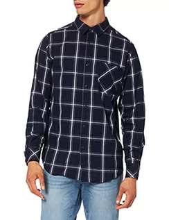 Koszule męskie - Urban Classics Męska koszula Basic Check Shirt koszula w kratkę, niebieski (Navy/Wht 00159), XXL - grafika 1