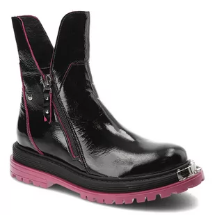 Czarne Botki Maciejka Wygodne Skórzane Buty Damskie - Botki damskie - miniaturka - grafika 1