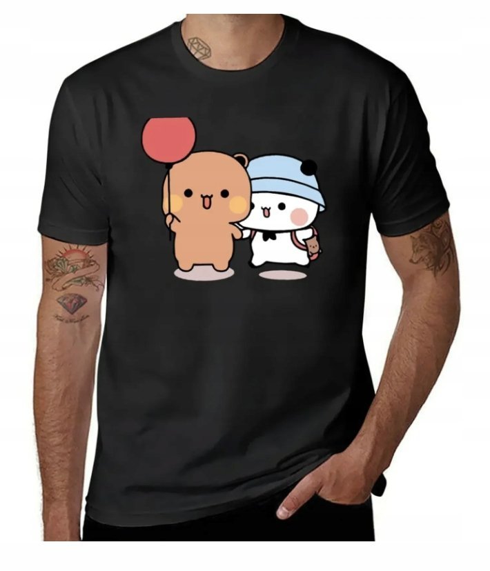 KOSZULKA Z NADRUKIEM MĘSKA ŚMIESZNA T-SHIRT BUBU LOVES DUDU Misie r. L #3