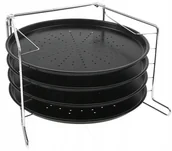 Akcesoria gastronomiczne - Konighoffer Blachy Do Pizzy Ze Stojakiem Ze Stali Węglowej Konighofer Lecker 28 Cm 4 Szt - miniaturka - grafika 1