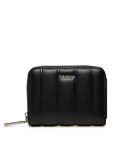 Calvin Klein Mały Portfel Damski Line Quilt Medium Zip Around K60K613066 Czarny - Portfele - miniaturka - grafika 1