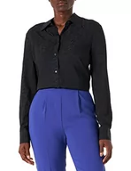 Koszule damskie - Pinko Damska koszula Dampen 37 Crepe De C, Z99_Black Limousine, 8 (XS) - miniaturka - grafika 1