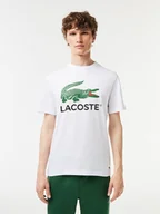 Koszulki męskie - Lacoste T-Shirt TH1285 Biały Regular Fit - miniaturka - grafika 1