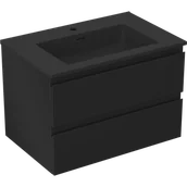Szafki łazienkowe - Mexen Orio szafka łazienkowa 70 cm z umywalką Otis, 2 szuflady, czarna mat - 91A10-07047-2-BFF71-W18M71 - miniaturka - grafika 1