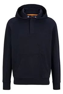 BOSS Męska bluza z kapturem z haftowanym logo Wecollege z mieszanki bawełny, NIEBIESKI, XL - Bluzy męskie - miniaturka - grafika 1