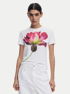 Desigual T-Shirt Plata 25SWTK24 Écru Regular Fit - Koszulki i topy damskie - miniaturka - grafika 1