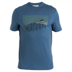 Koszulka męska Icebreaker Men Merino 150 Tech Lite III SS Tee Pinnacle Grid Rozmiar: XXL / Kolor: niebieski - Koszulki sportowe męskie - miniaturka - grafika 1
