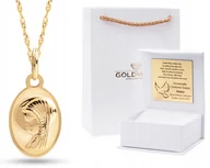 Biżuteria dla dzieci - ZŁOTY MEDALIK ŁAŃCUSZEK CHRZEST KOMUNIA ŚWIĘTA 333 - miniaturka - grafika 1