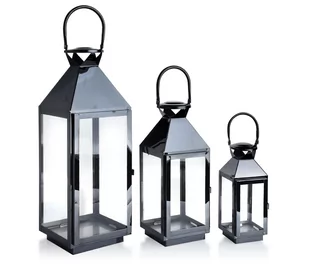Lumarko Lumarko Komplet 3 Latarni Lorenzo Black HTO0303 16 Mondex - Lampiony i znicze - miniaturka - grafika 1