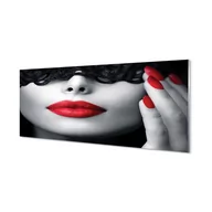 Dekoracje domu - Szklany panel + klej Czerwone usta kobieta 125x50 cm - miniaturka - grafika 1