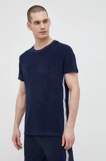 Kąpielówki męskie - Calvin Klein t-shirt plażowy kolor granatowy - grafika 1