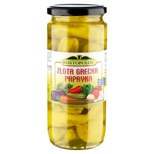 PAPRYKA GRECKA ZŁOTA KOSTOPULOS 440G/220G - Warzywa w marynacie - miniaturka - grafika 1