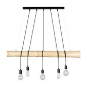 Lampy sufitowe - Spotlight Rustykalna LAMPA wisząca TRABO LONG 69314504 drewniana OPRAWA ekologiczny ZWIS townshend sosna czarny 69314504 - miniaturka - grafika 1
