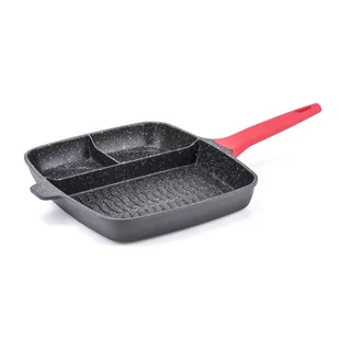 Moneta PRO GRILL PATELNIA GRILLOWA 3-KOMOROWA 49,8 X 33 CM SKŁADANA RĄCZKA POWŁOKA GREBLON C3 INDUKCJA b3A00A155028 - Patelnie - miniaturka - grafika 1
