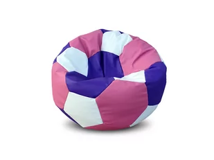Pufa piłka XL worek biało-różowo-fioletowa - Fotele i pufy dla dzieci - miniaturka - grafika 1