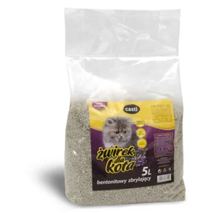 Żwirek bentonitowy zbrylający zapach lawendowy 5 l CASTI - Żwirek dla kotów - miniaturka - grafika 1