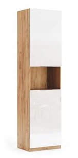 Nowoczesny regał słupek dąb craft + biały połysk Z3-B26 - Regały - miniaturka - grafika 1