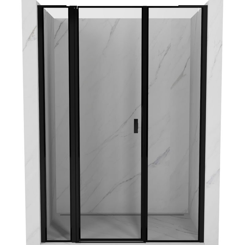 Mexen Mist L drzwi prysznicowe uchylne lewe 140 cm, czarna ramka, czarne - 8A4L-140-001-70-70-L