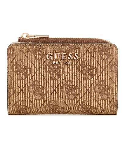 GUESS Laurel Zip Around etui na karty, logo Latte