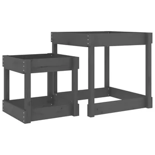 Stoliki piaskownice, 2 szt., szare, lite drewno sosnowe Lumarko! - Place zabaw - miniaturka - grafika 3
