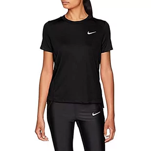 Nike Miler Short-Sleeve-932499 T-shirt damski czarny Schwarz (Black/Reflective Silver) X-S - Koszulki i topy damskie - miniaturka - grafika 1
