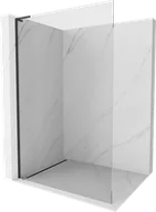 Ścianki i drzwi prysznicowe - Mexen Kioto L ścianka prysznicowa Walk-in 80 x 200 cm, transparent, czarna - 800-080-103-70-00 - miniaturka - grafika 1
