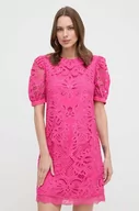 Sukienki - Silvian Heach sukienka kolor różowy mini dopasowana - miniaturka - grafika 1