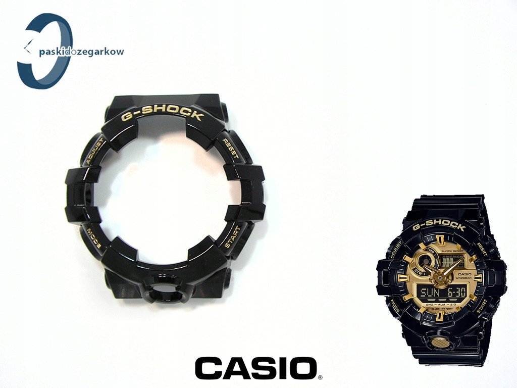 Bezel CASIO GA-710GB-1A GA-710GB GA-710 GA-700 czarny połysk