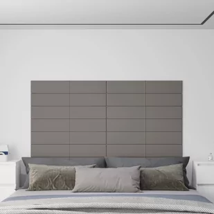 Panele ścienne, 12 szt, ciemnoszare, 90x15 cm, tkanina, 1,62 m² - Panele ścienne i boazeria - miniaturka - grafika 1
