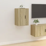 Szafki RTV - Lumarko Wisząca szafka telewizyjna, dąb sonoma, 40x34,5x60 cm - miniaturka - grafika 1