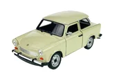 Samochody i pojazdy dla dzieci - WELLY TRABANT 601 BEŻOWY 1:24 SAMOCHÓD NOWY METALOWY MODEL - miniaturka - grafika 1