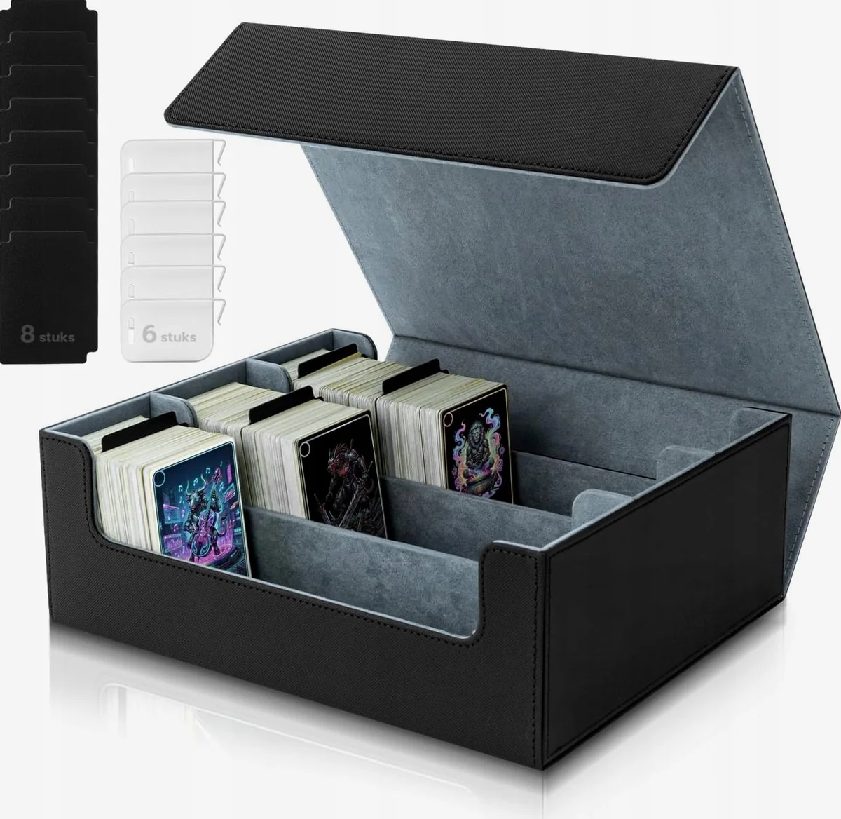 PUDEŁKO NA KARTY POJEMNE CZARNE ETUI ORGANIZER DO GIER PLANSZOWYCH