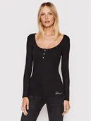 Bluzki damskie - Guess Bluzka W2YP46 KBCO2 Czarny Slim Fit - miniaturka - grafika 1