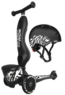 Scootandride Highwaykick 1 Lifestyle 2W1 Jeździk I Hulajnoga Z Zamykanym Schowkiem + Kask Zebra - Hulajnogi - miniaturka - grafika 1