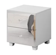 Szafki nocne - Szafka Nocna Bellagio Gb I 22 2S Biały / Lustro - miniaturka - grafika 1