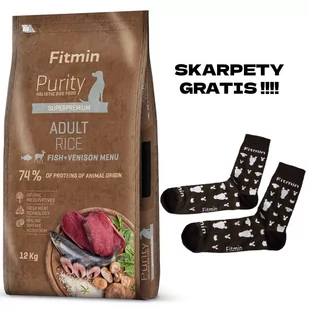 FITMIN Purity Adult Fish, Venison & rice 12kg + SKARPETY GRATIS !!! - Sucha karma dla psów - miniaturka - grafika 1