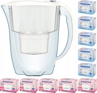 Dzbanek filtrujący Aquaphor Amethyst 2,8 l + 10 wkładów 5 + 5Mg, biały - Dzbanki filtrujące - miniaturka - grafika 1