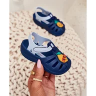Buty dla dziewczynek - Sandałki Dziecięce Na Rzep Owoce 83615 Ipanema Summer Xiv Baby Granatowe niebieskie - miniaturka - grafika 1