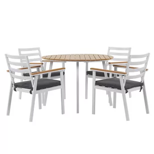 Beliani Zestaw ogrodowy stół i 4 krzesła biały CAVOLI - Meble ogrodowe - miniaturka - grafika 1