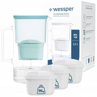 Dzbanki filtrujące - Dzbanek filtrujący szklany Wessper aquamax 3,3l + 4x Filtr Wessper aquamax - miniaturka - grafika 1