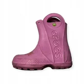 Buty dla dziewczynek - Piankowe kalosze dziecięce różowe CROCS 27 - miniaturka - grafika 1