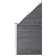 Ogrodzenia - vidaxl Panel ogrodzeniowy WPC 90 x (100-180) cm, szary 49071 - miniaturka - grafika 1