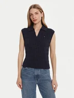 Swetry damskie - Tommy Hilfiger Sweter WW0WW45655 Granatowy Regular Fit - miniaturka - grafika 1