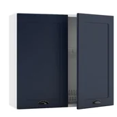 Szafki kuchenne - Szafka kuchenna wisząca z ociekaczem 80 ADELE W80 SU P/L granatowy mat - miniaturka - grafika 1